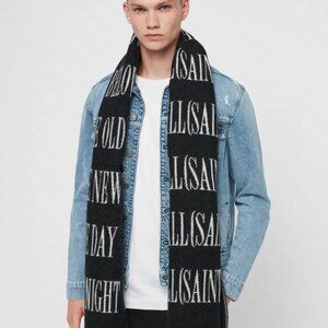 AllSaints Black Logo Scarf - New with tags UNISEX